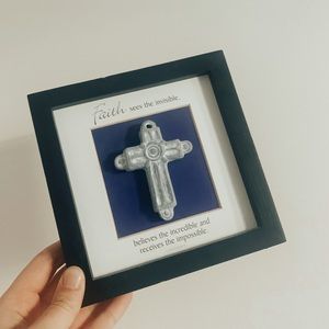 Isabel Bloom Cross Sculpture in Frame